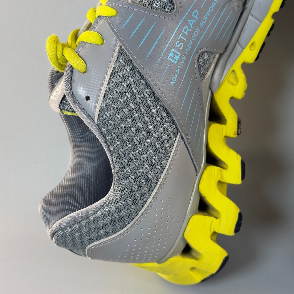 Reebok ZigTech H Strap Womens 9 Workout Shoes Gray Yellow Lace Low Train Sneaker - Picture 11 of 16